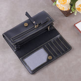 Customized Women's Flip Wallet With Name | Black